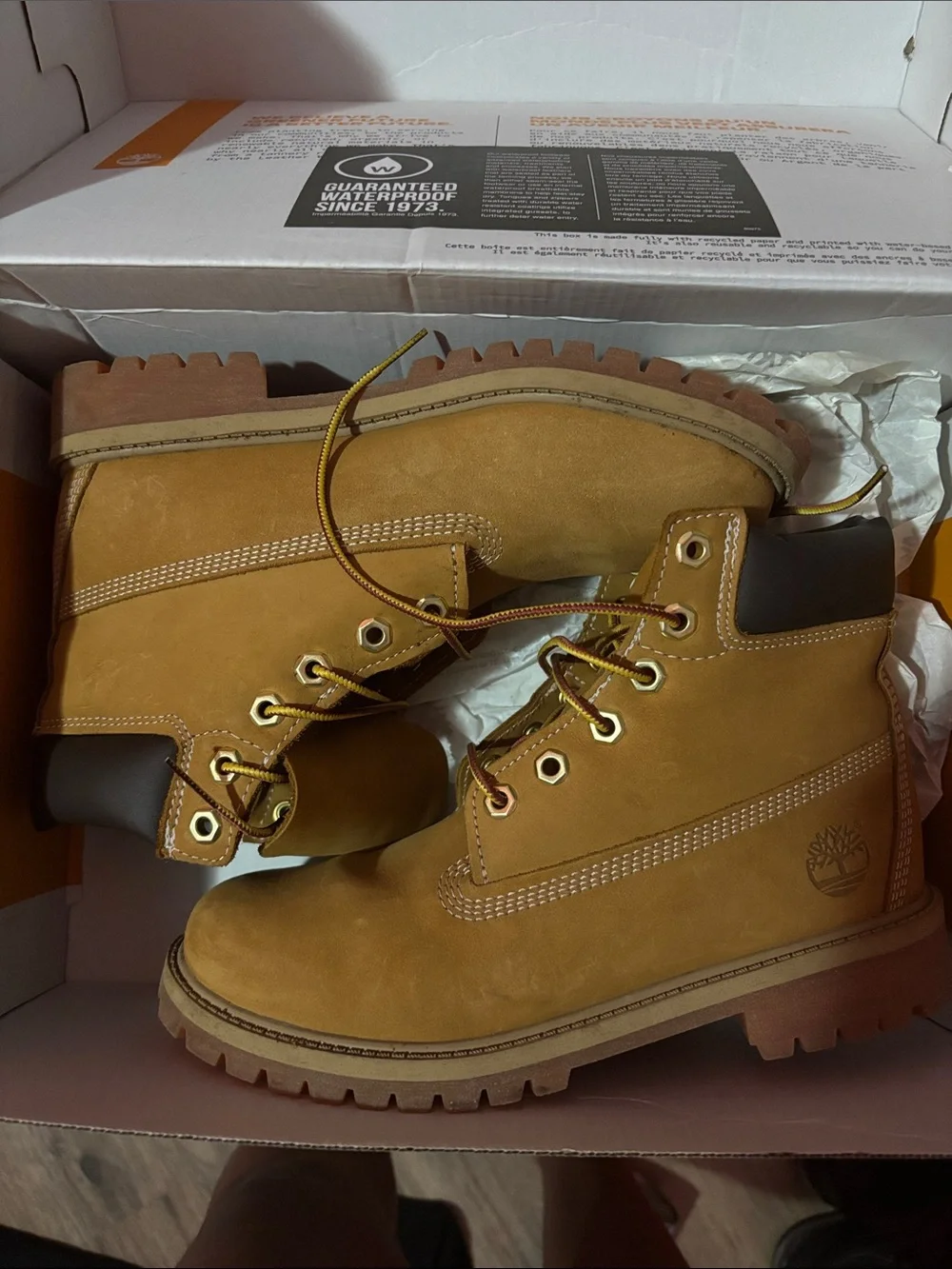 Timberland Kids Wheat/Tan Lace-Up Nubuck Boots